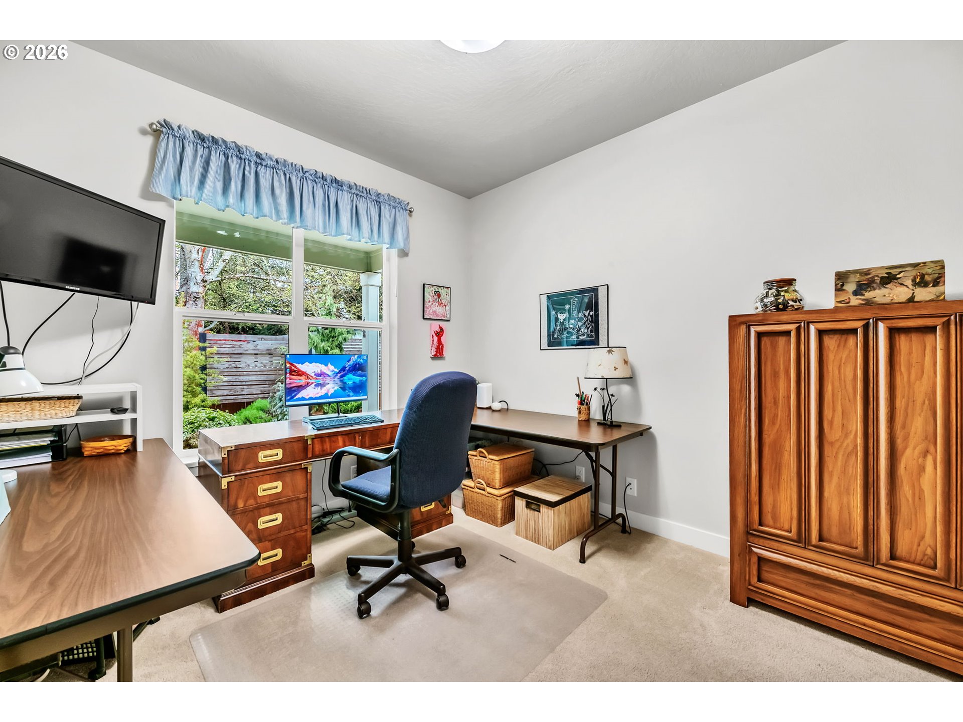 444 Emily Lane Eugene, OR 97404 - Photo 28 of 47 a view of a workspace with furniture and a window