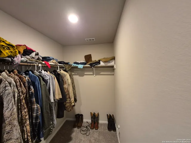 a view of a closet area