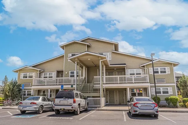 a car parked in front of a house