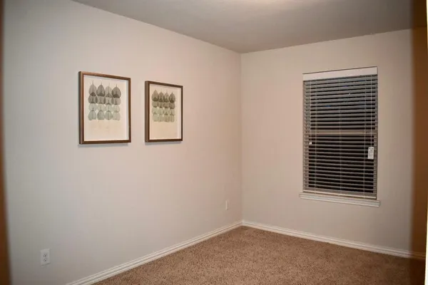 a view of a small space with a window