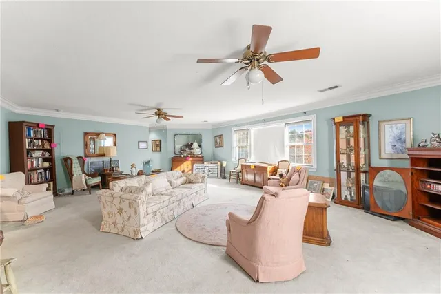 a view of a patio with a yard