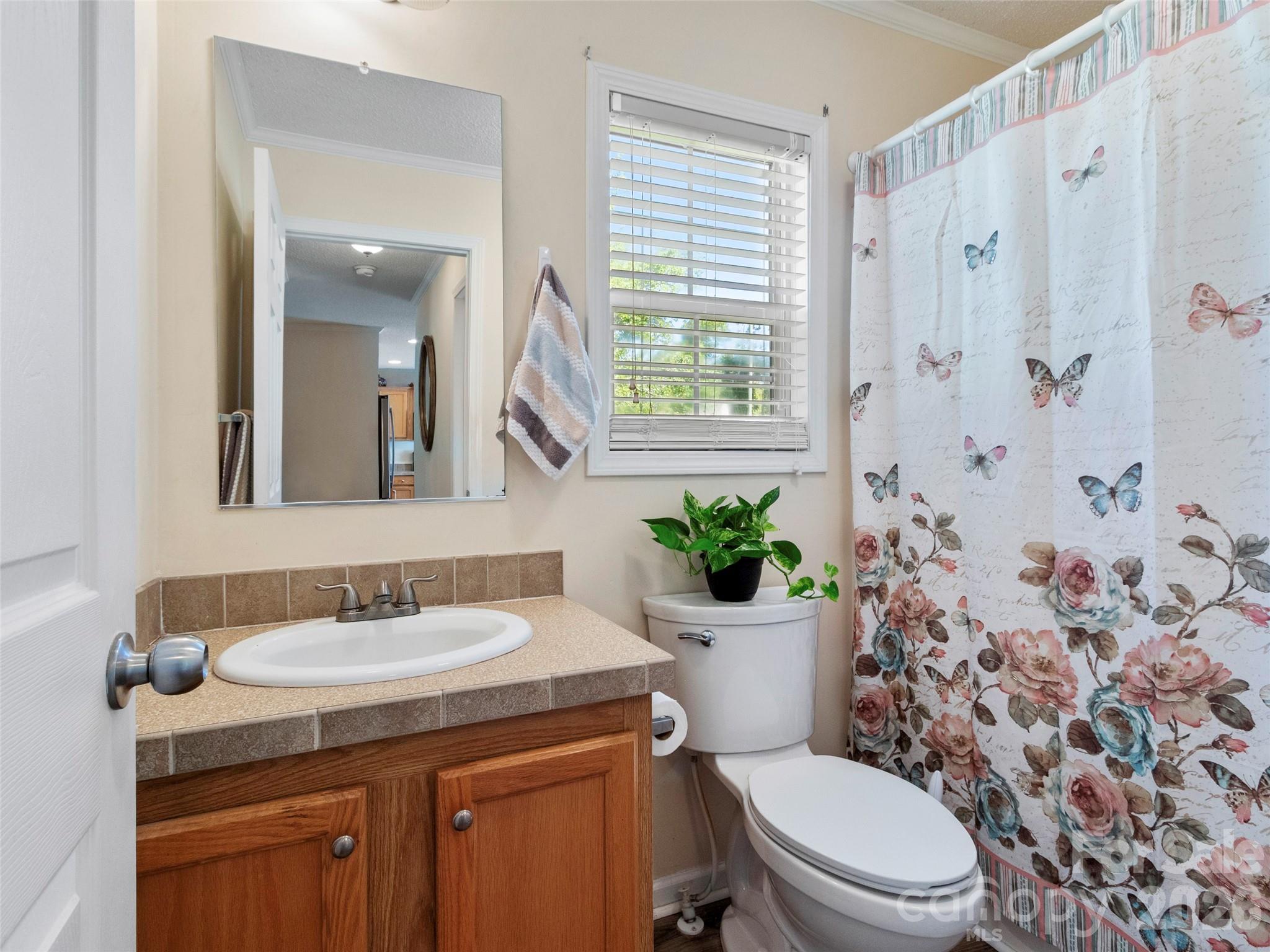 9 Sun Ridge Road Asheville, NC 28806 - Photo 18 of 29 a bathroom with a granite countertop sink toilet and shower