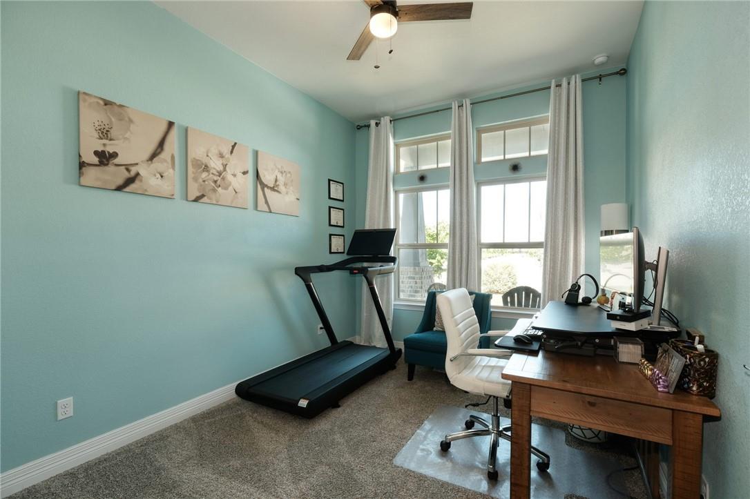 229 Bonnet Boulevard Georgetown, TX 78628 - Photo 12 of 20 Carpeted office with baseboards and a ceiling fan