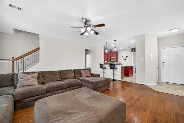 a living room with furniture