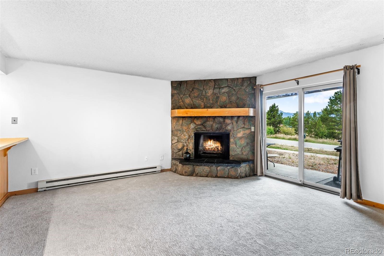 76 E Meadow, Unit 2 Fraser, CO 80442 - Photo 5 of 23 an empty room with a fireplace and window