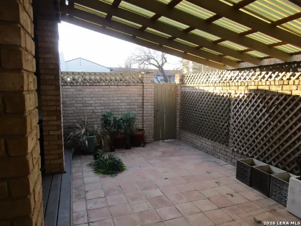 a view of outdoor space with seating space