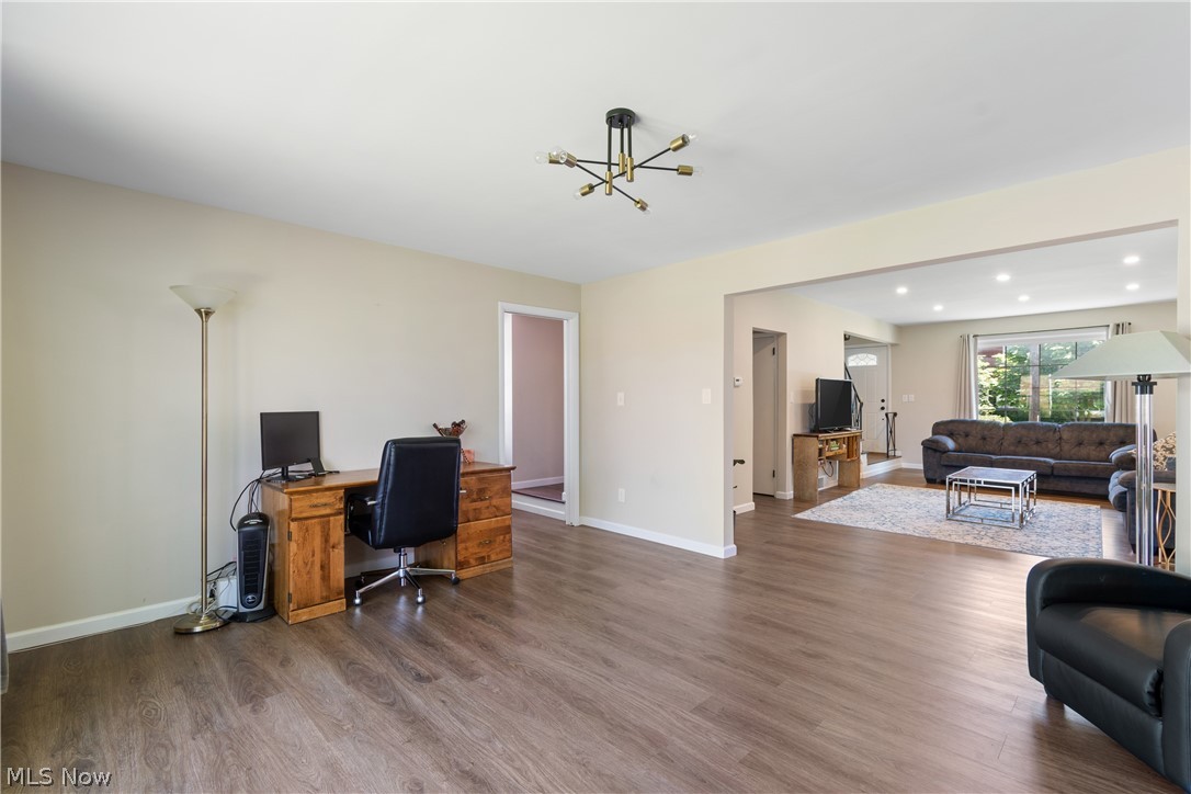 4503 Groveland Road University Heights, OH 44118 - Photo 14 of 31 Office space featuring a notable chandelier and hardwood / wood-style floors