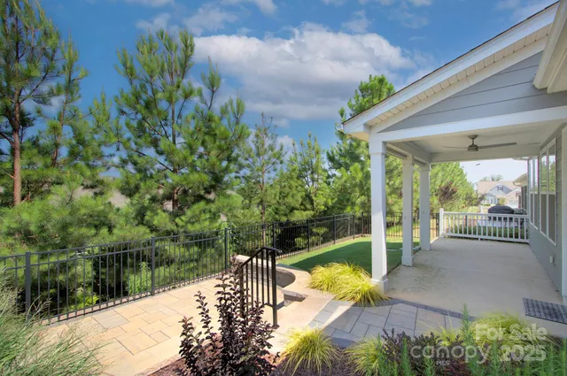 a view of a balcony with lake view