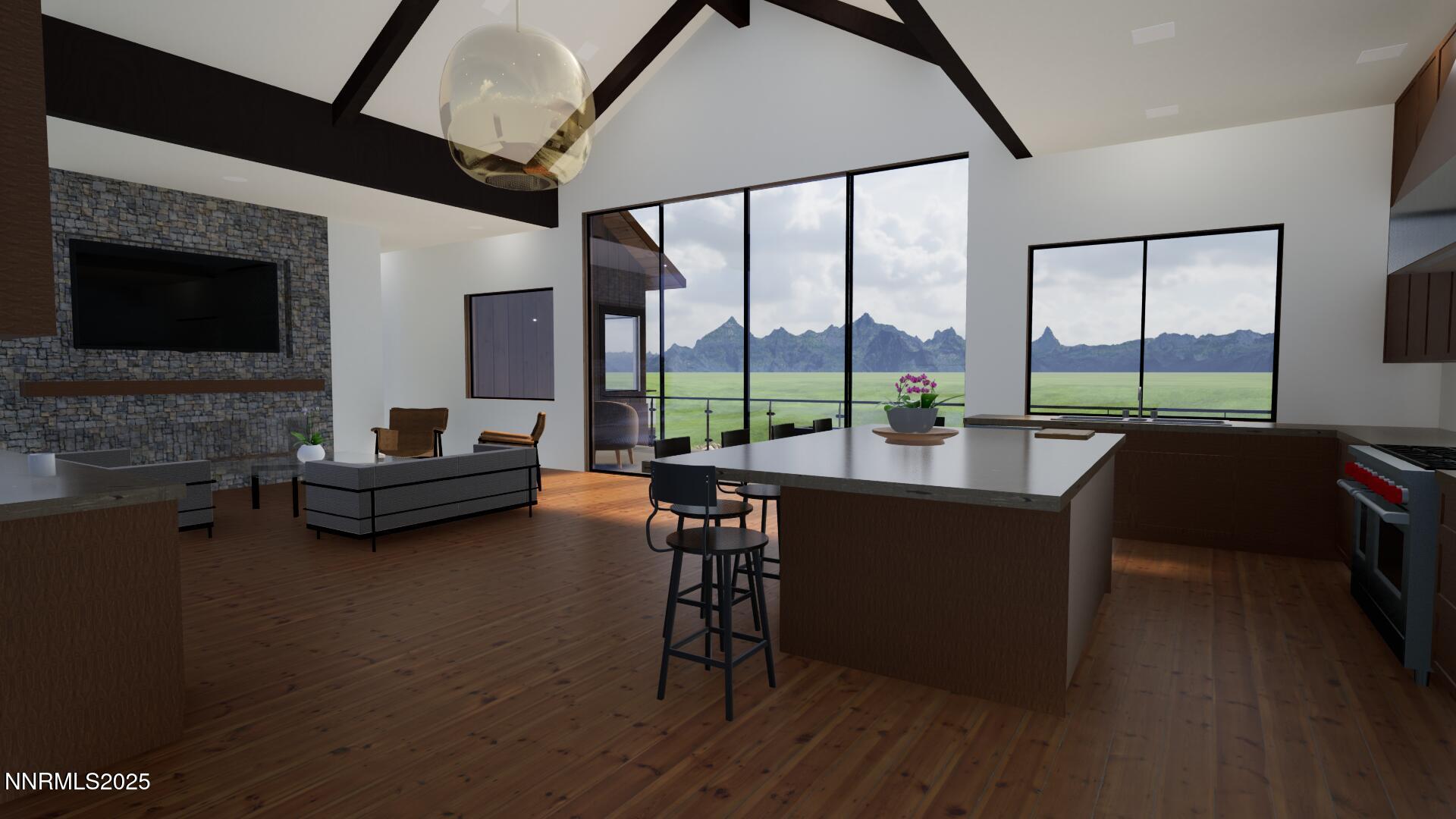 2395 Eagle Bend Trail Reno, NV 89523 - Photo 15 of 24 a living room with patio fireplace furniture and a floor to ceiling window