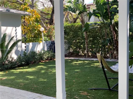 a view of a trees in a yard