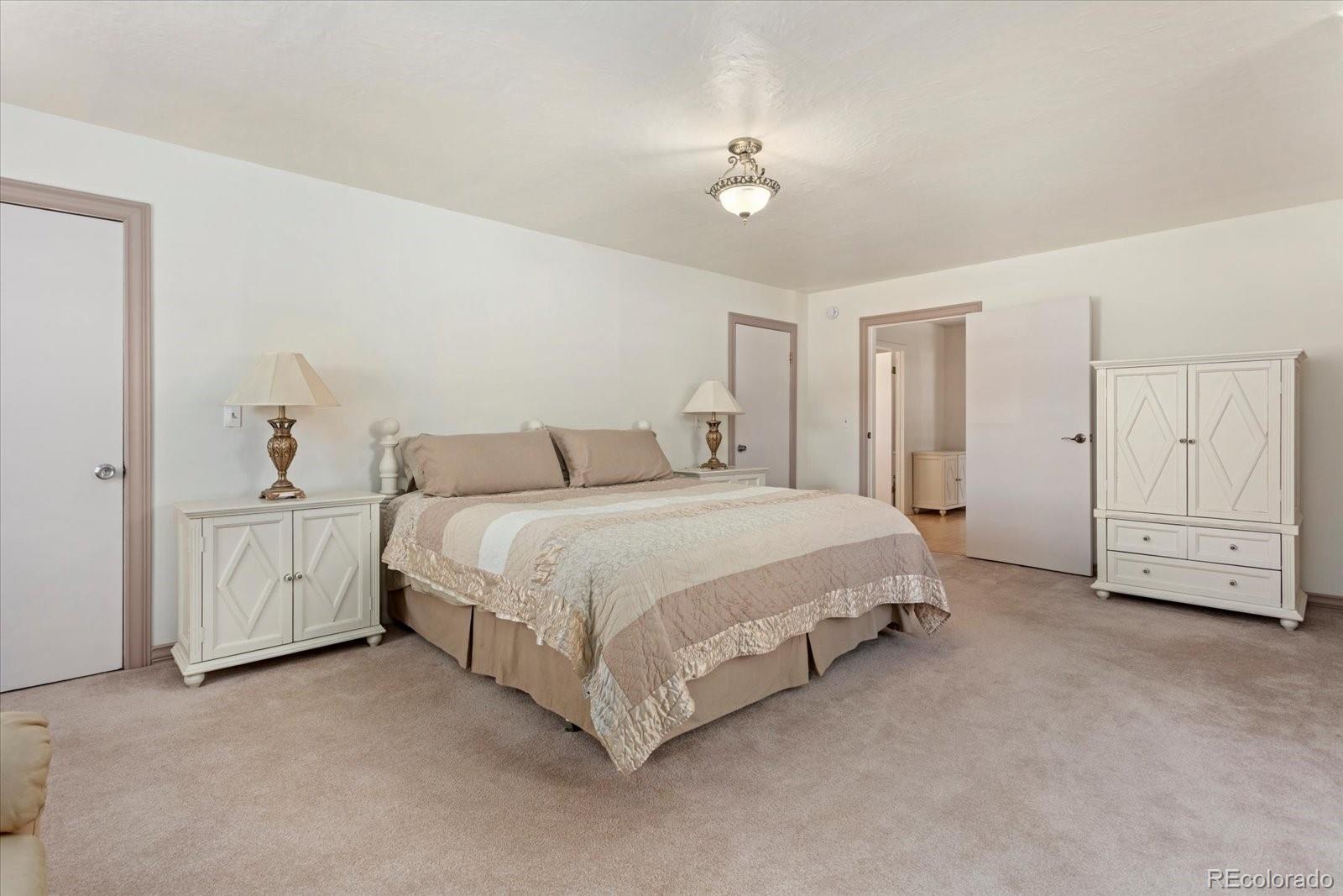 716 West Blarney Stone Road Howard, CO 81233 - Photo 24 of 50 a spacious bedroom with a bed and a cabinets