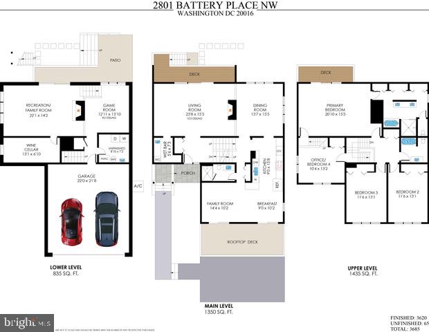 2801 Battery Place Northwest Washington, DC 20016 - Photo 62 of 62 Floorplan