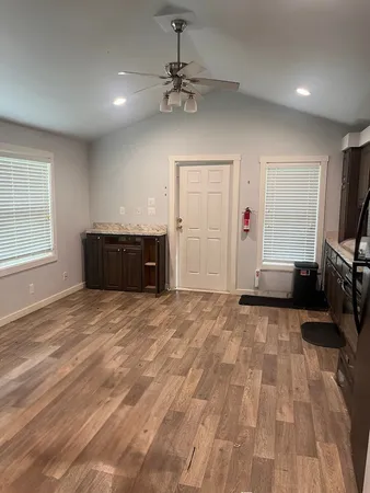 a view of a livingroom with a flat screen tv
