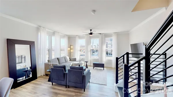 a living room with furniture