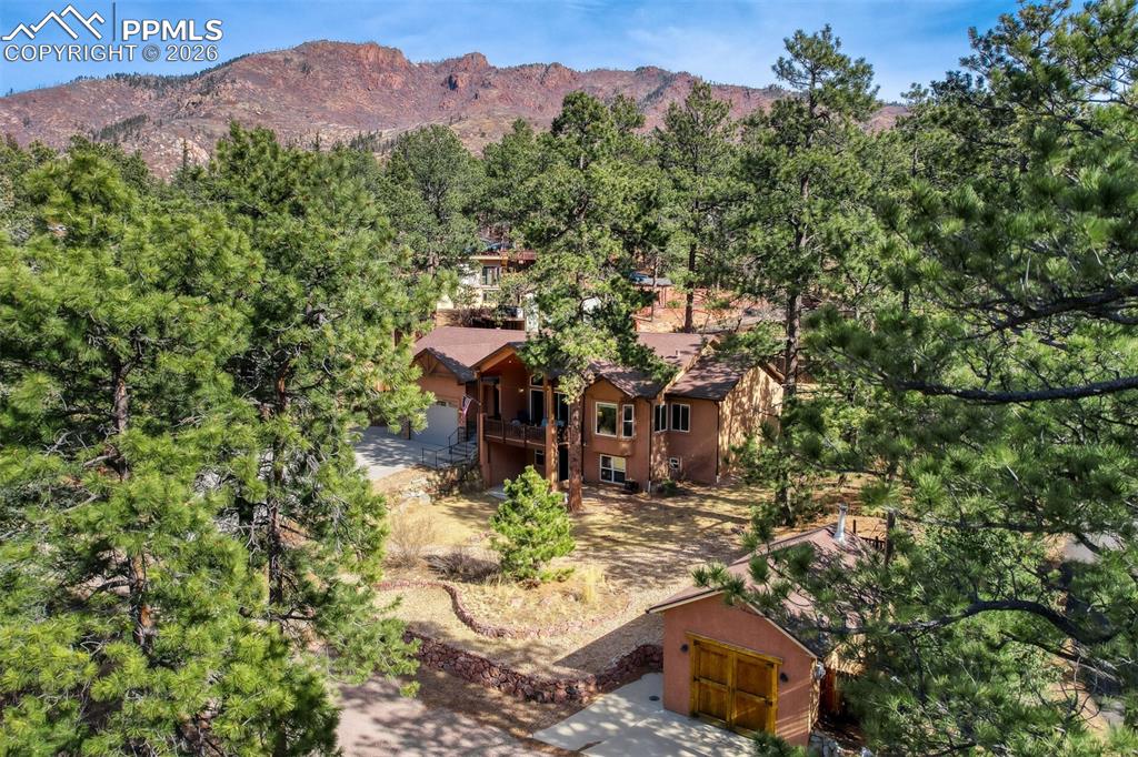 4519 Edwards Place Cascade, CO 80809 - Photo 41 of 47 View from above of property featuring mountains