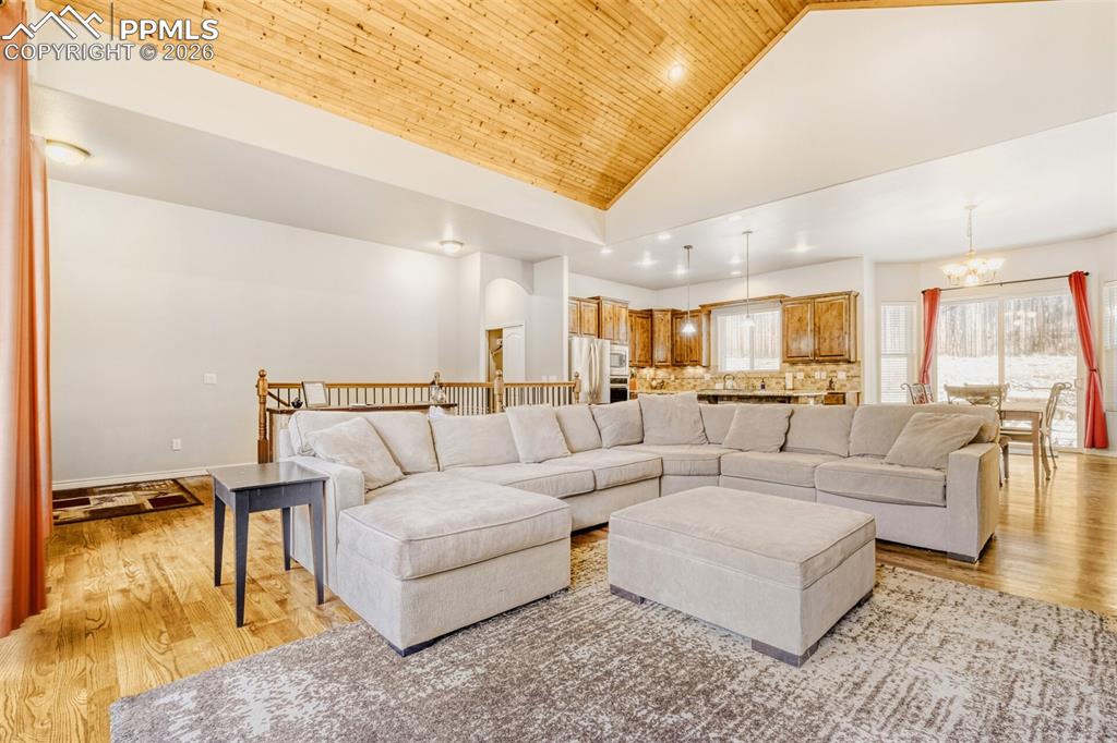 4519 Edwards Place Cascade, CO 80809 - Photo 6 of 47 Main Level great room is the perfect gathering place for family and friends.