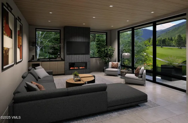 a view of sitting area in front of house