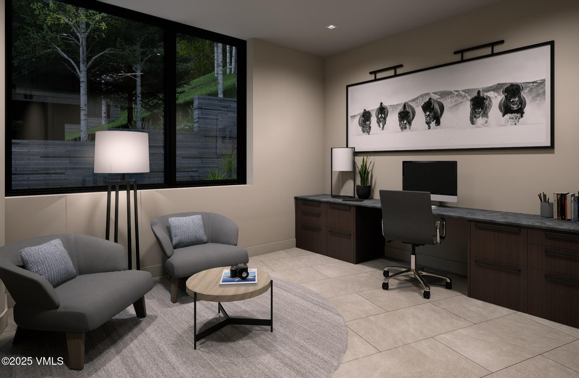 1150 Ptarmigan Road Vail, CO 81657 - Photo 26 of 36 a living room with furniture and a painting on the wall