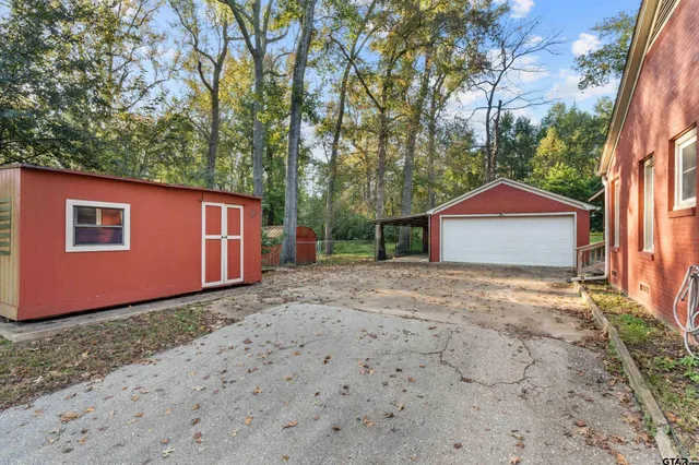 a view of backyard of house