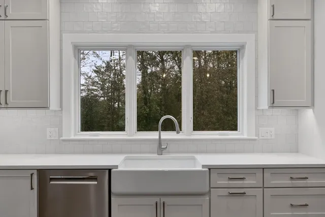 a sink with a window