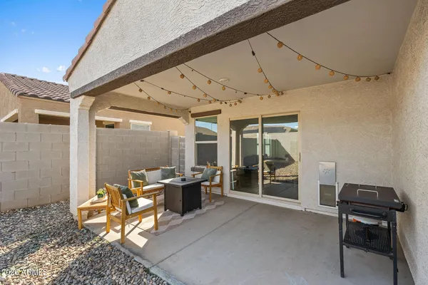 a living room with furniture