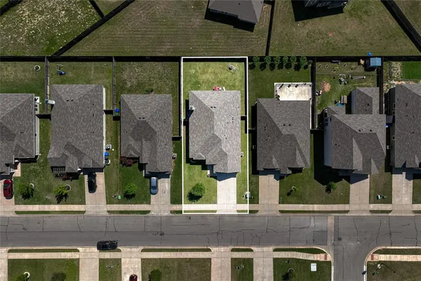 an aerial view of multiple houses