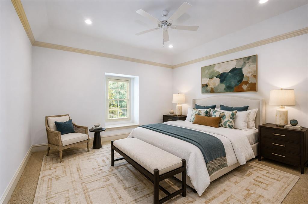6139 Northaven Road Dallas, TX 75230 - Photo 26 of 33 Virtually Staged Upstairs Bedroom with ensuite