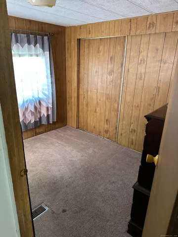 a view of a room with a window