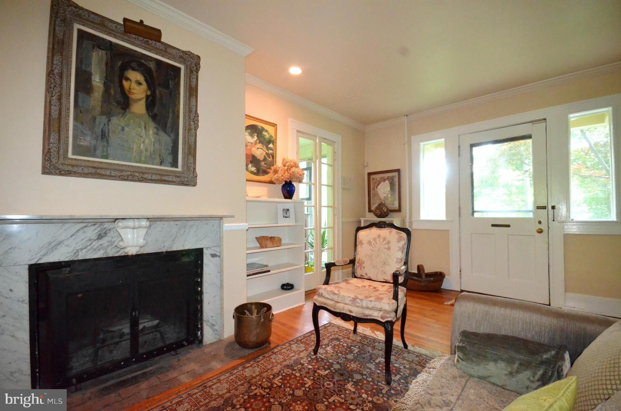 5 Merrymount Road Baltimore, MD 21210 - Photo 9 of 30 LR fireplace w hand-forged doors & marble mantle