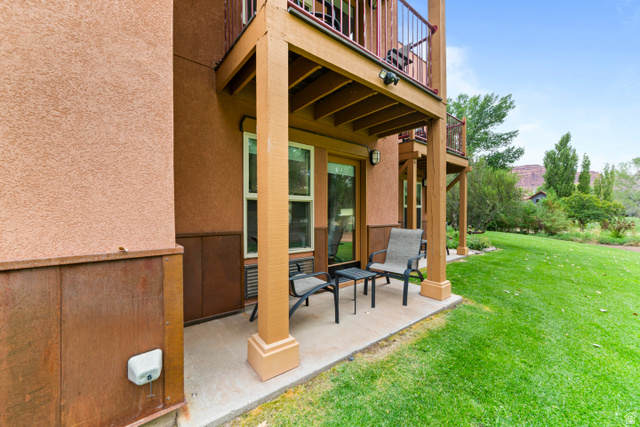 100 West 200 South, Unit 118 Moab, UT 84532 - Photo 28 of 39 Patio / terrace with a lawn and a patio