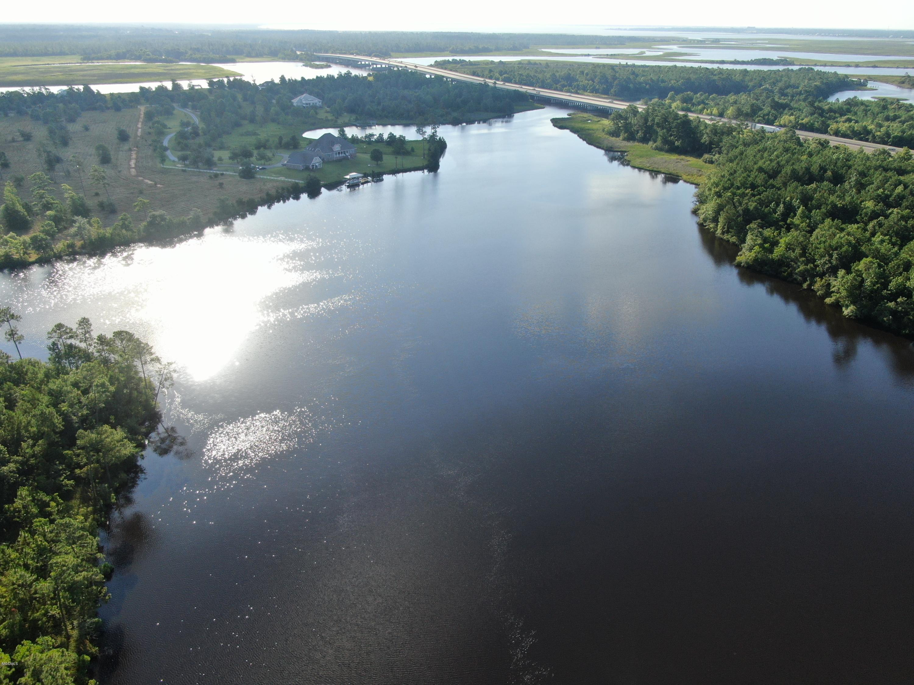 0 Jordan Bluff Road Kiln, MS 39556 - Photo 3 of 10 Aerial of Lake to Jourdan River