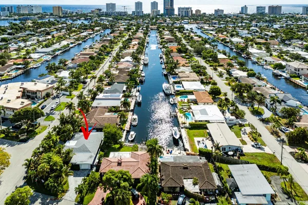 an aerial view of a city