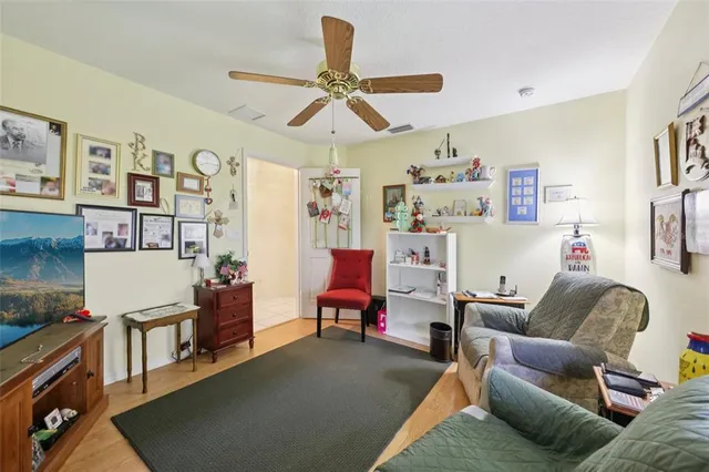 a living room with furniture