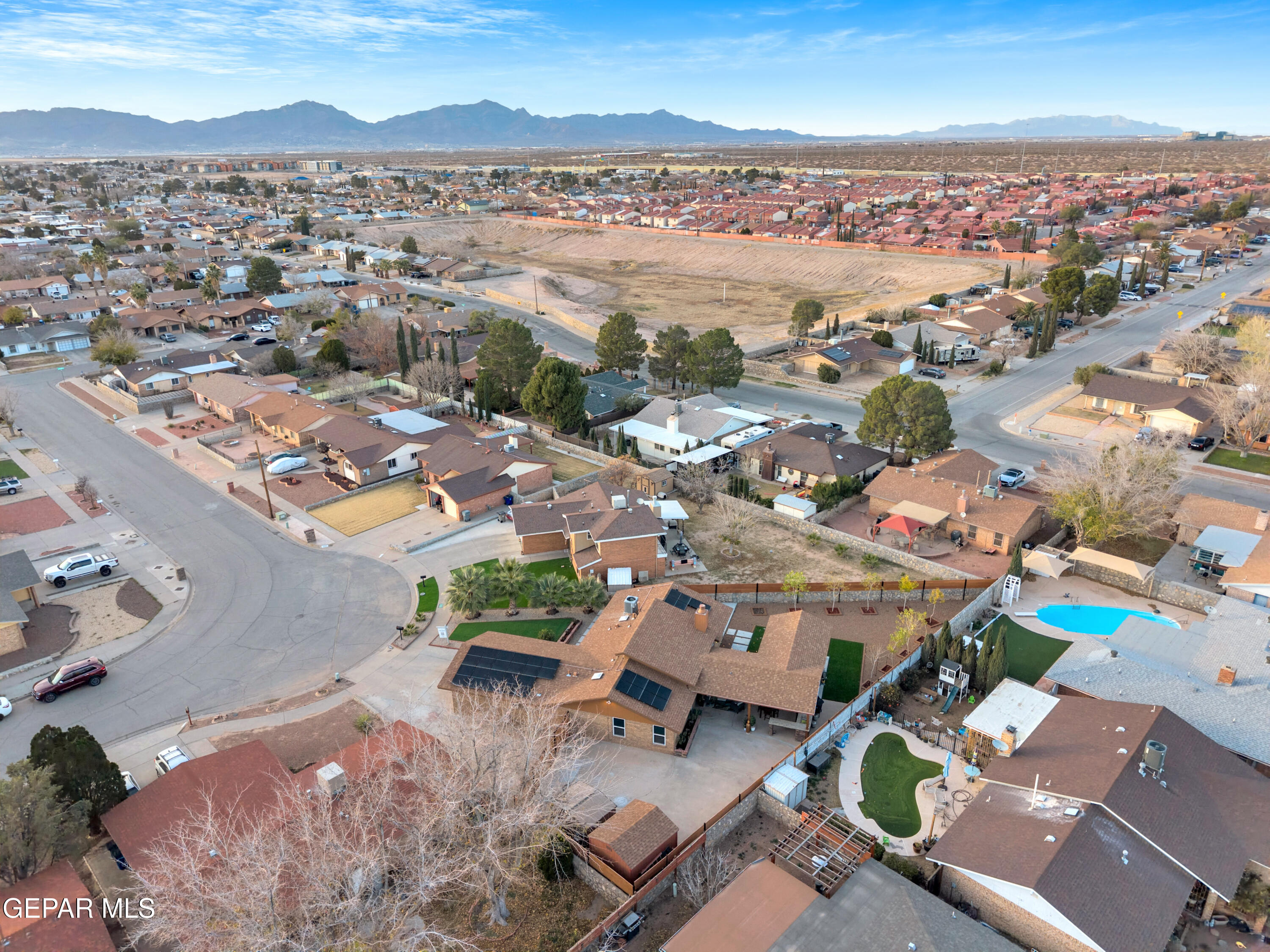 3444 Itasca Street El Paso, TX 79936 - Photo 85 of 88 an aerial view of a city with lots of residential buildings