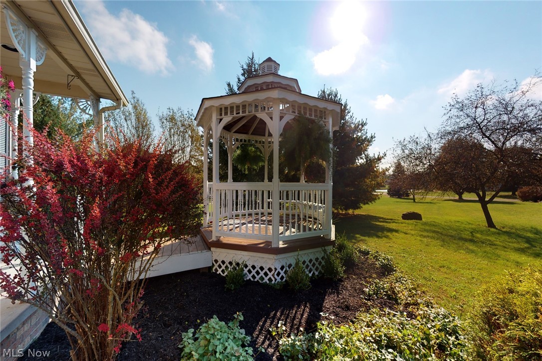 2531 Blake Road Wadsworth, OH 44281 - Photo 5 of 34 This gazebo has freshly painted walls, a newly stained floor and built-in seating. It is just off the front porch.