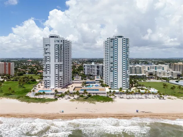 a view of a city with tall buildings