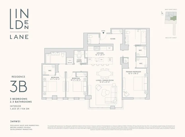 $3,350,000 | 349 West 51st Street, Unit 3B | Hell's Kitchen