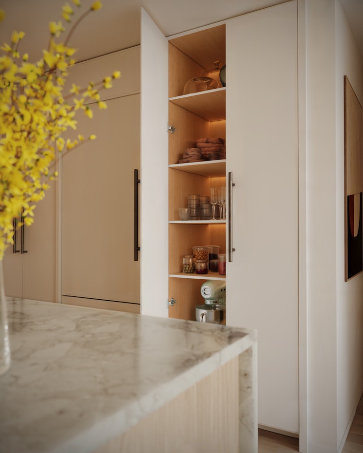 349 West 51st Street, Unit 3B Manhattan, NY 10019 - Photo 2 of 16 a kitchen with a sink and a refrigerator