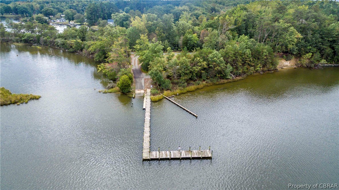 1374 Island Point Road Heathsville, VA 22473 - Photo 26 of 39 Aerial view of community pier and boat ramp in Rivers Knoll.