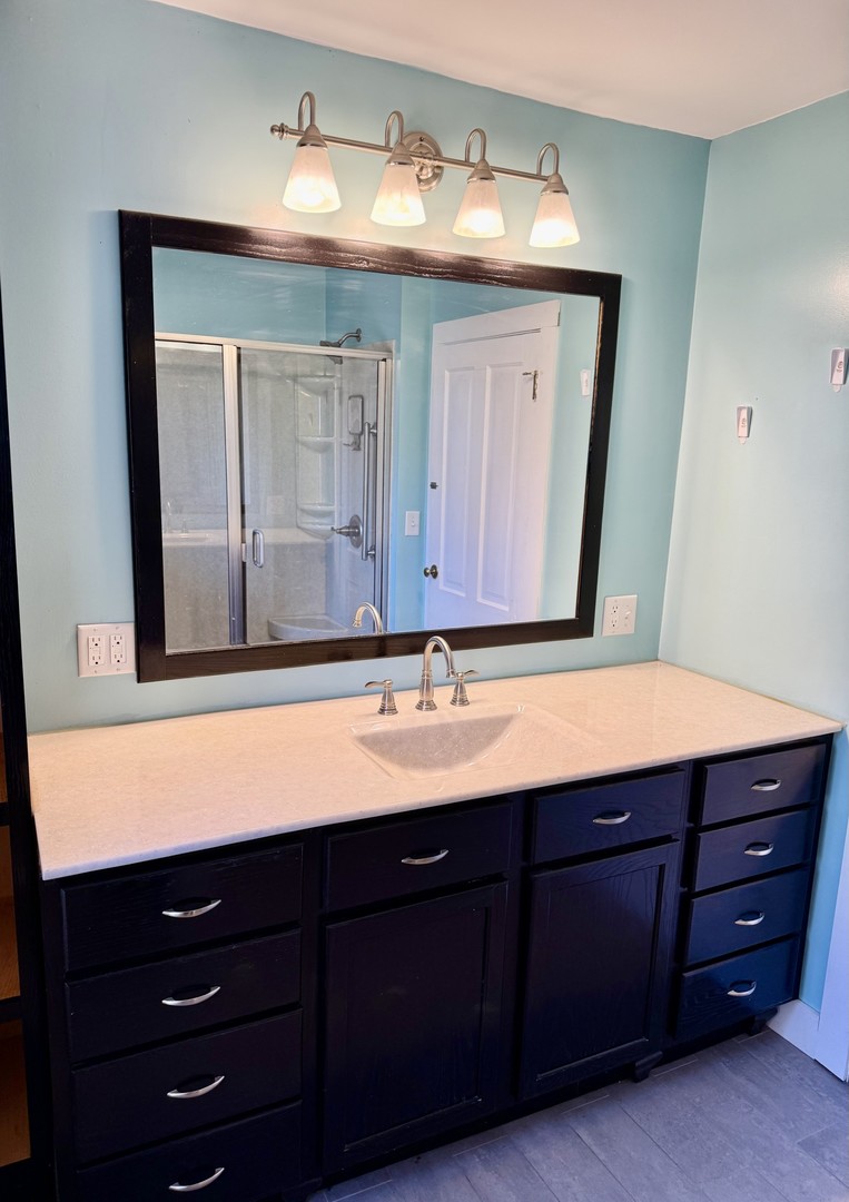 2932 Highway 17 Galva, IL 61434 - Photo 49 of 51 a bathroom with a sink vanity and mirror