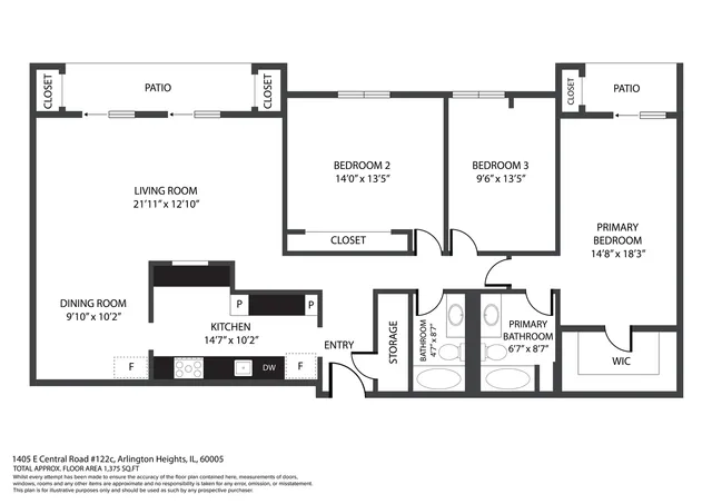 $262,900 | 1405 East Central Road, Unit 122C, Arlington Heights, IL 60005