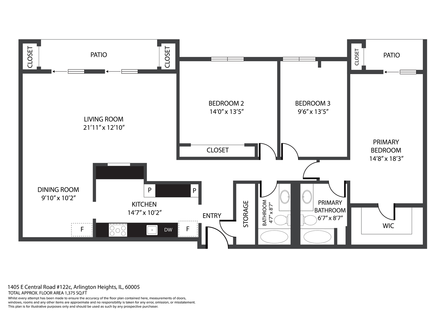 1405 East Central Road, Unit 122C Arlington Heights, IL 60005 - Photo 41 of 41 a picture of a floor plan
