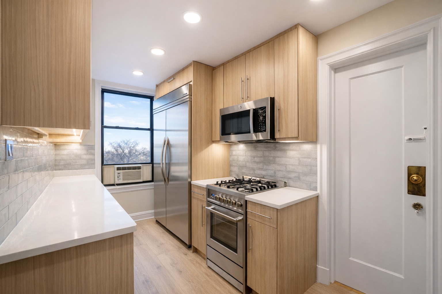 1765 East 55th Street, Unit E1 Chicago, IL 60637 - Photo 9 of 18 a kitchen with cabinets and steel stainless steel appliances