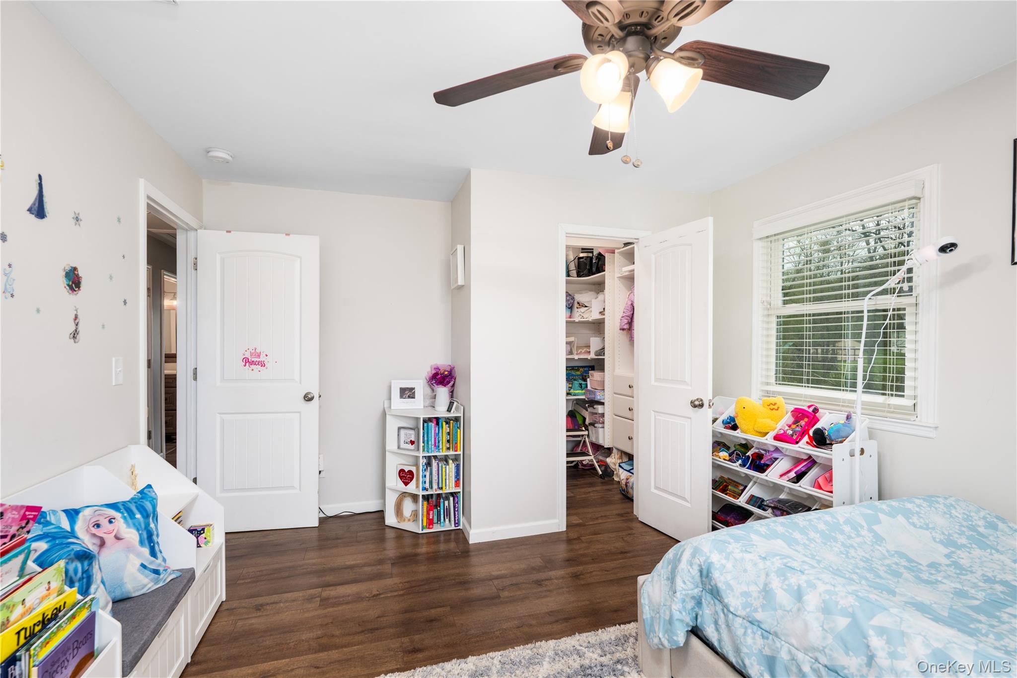 41 Diddell Road Wappingers Falls, NY 12590 - Photo 20 of 44 Bedroom 2- featuring wood flooring, a ceiling fan with integrated lighting, and a window with blinds