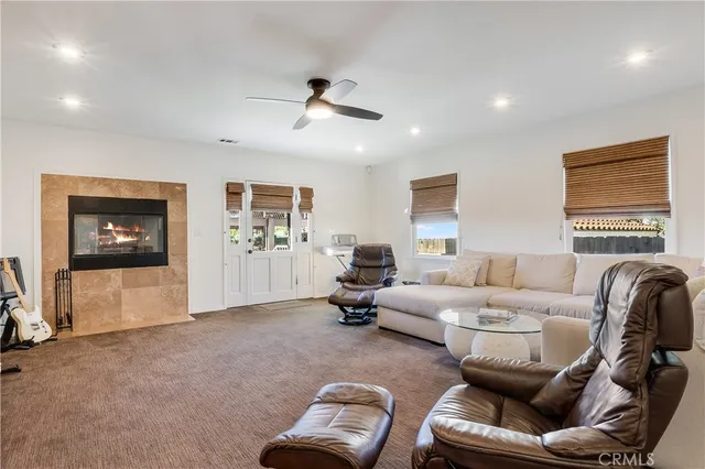 a living room with furniture
