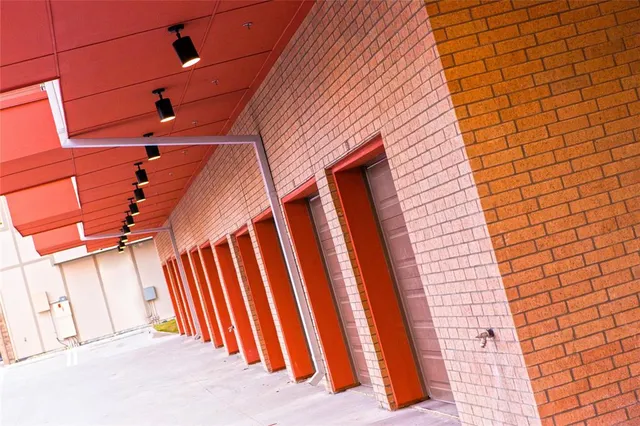 a front view of a building