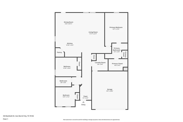 $293,900 | 234 Backlash Drive, Gun Barrel City, TX 75156