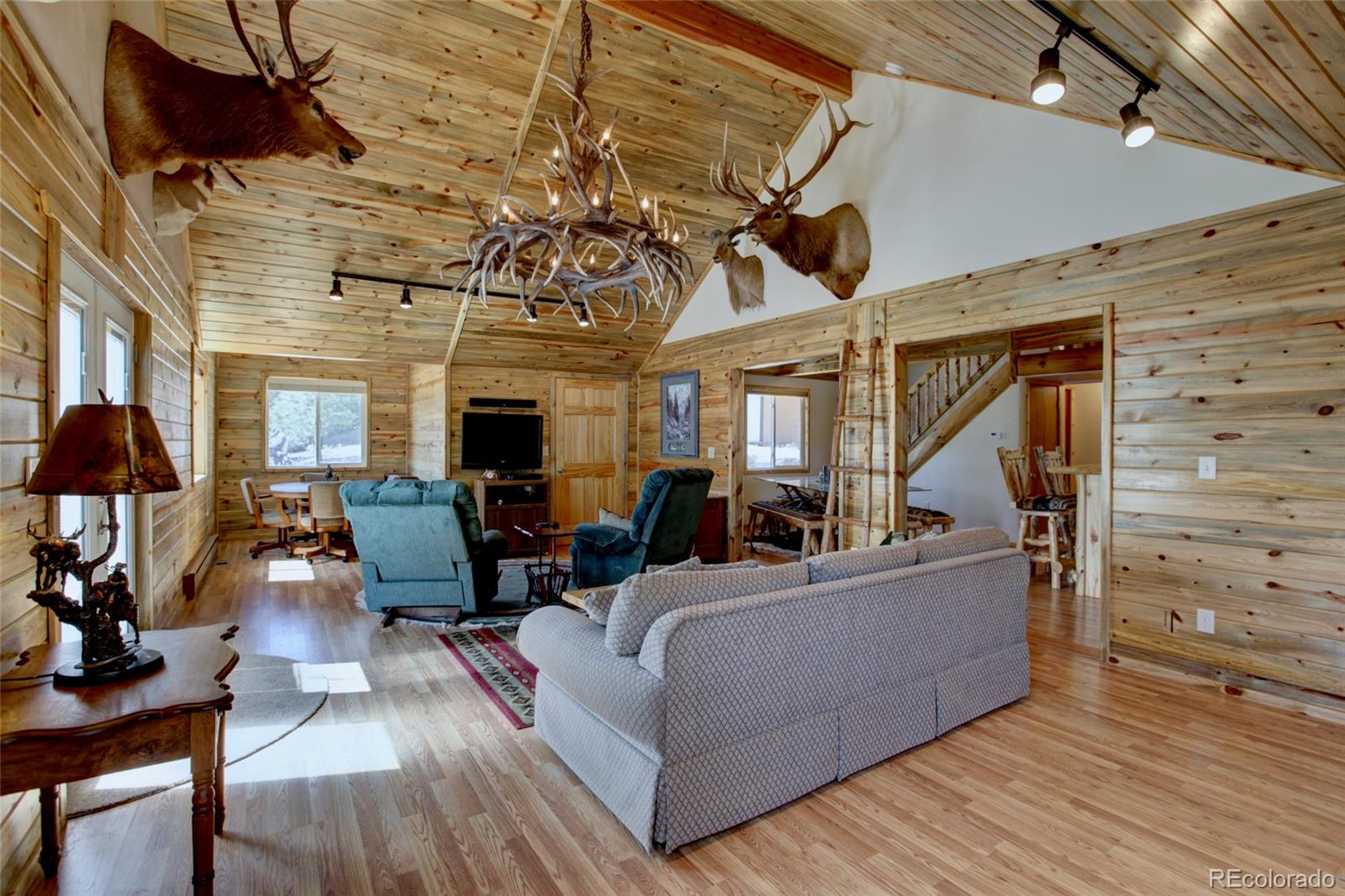 530 Red Feather Road Cotopaxi, CO 81223 - Photo 7 of 46 a living room with furniture and a flat screen tv