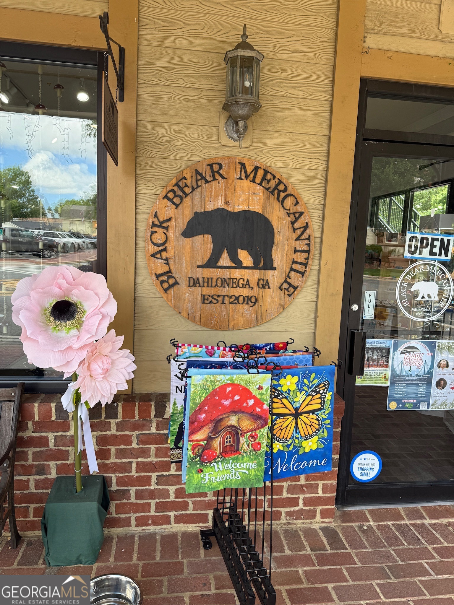 0 Stancil Dyer Road Dahlonega, GA 30533 - Photo 34 of 43 a front view of a door with yellow lighting