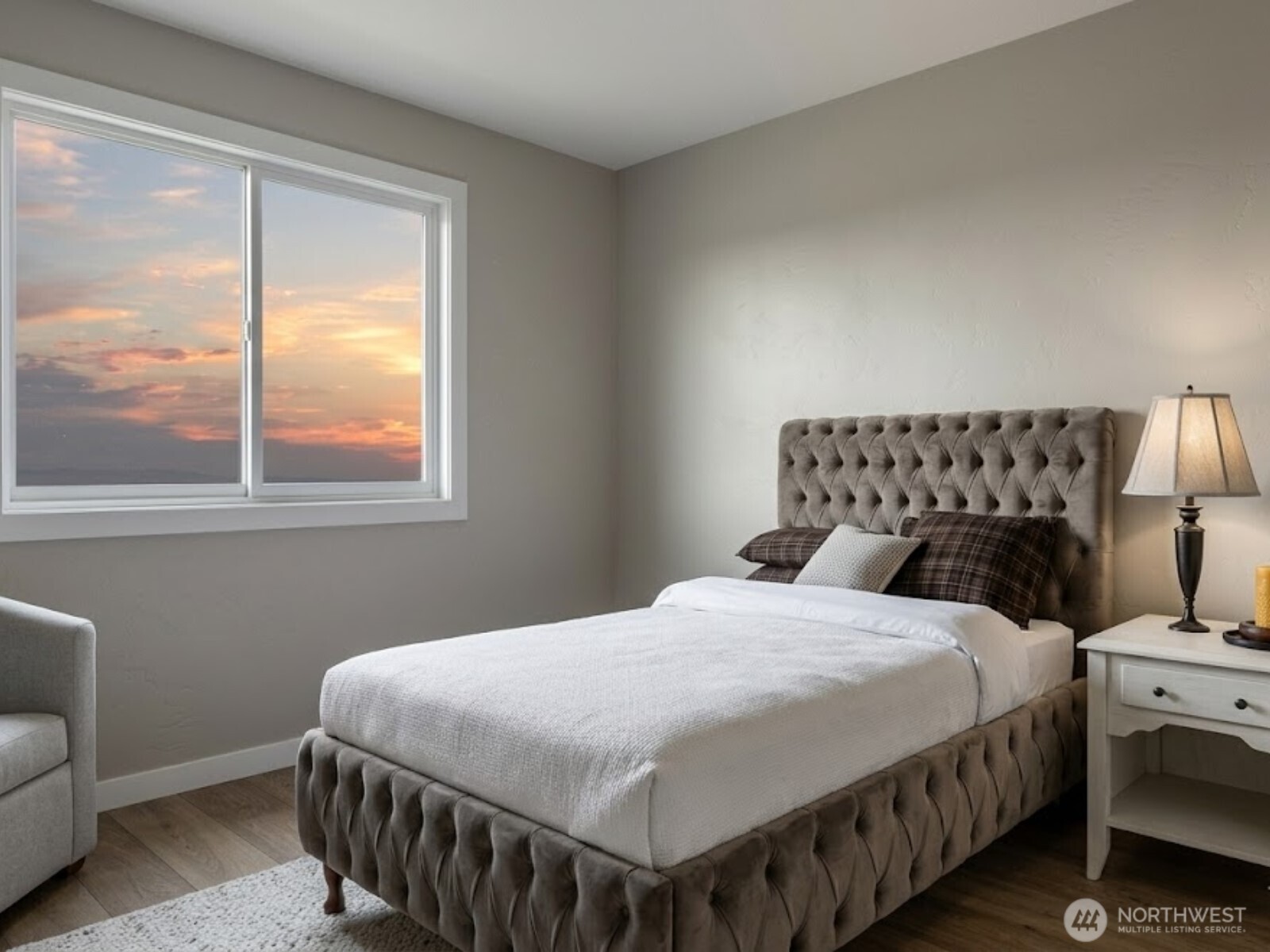 5 Endor Heights Vader, WA 98593 - Photo 13 of 15 a bedroom with a bed a couch and a window with outer view